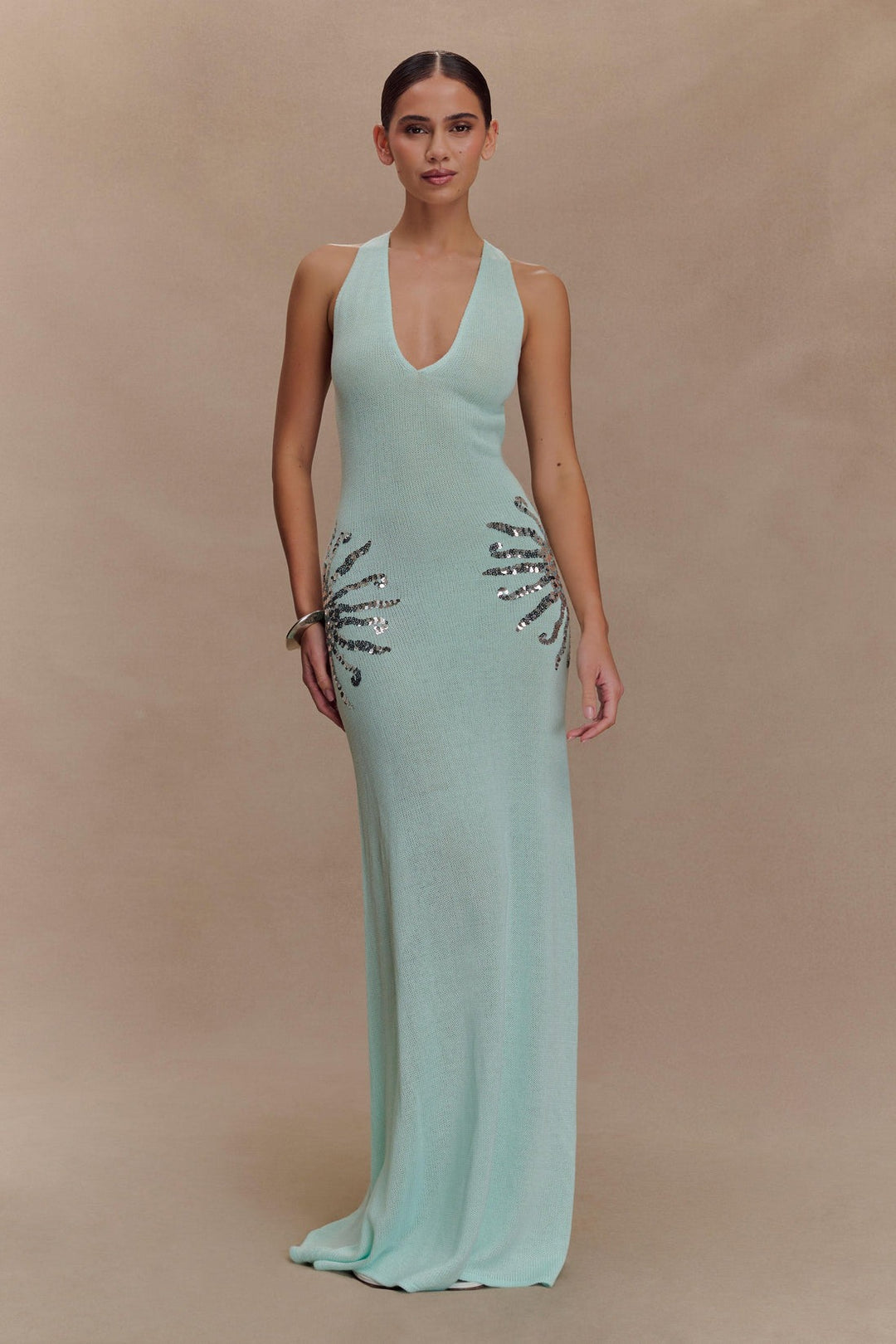 Robe longue en maille Ellington avec sequins