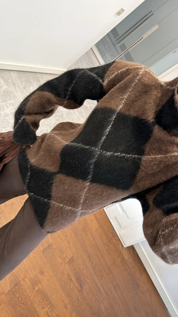PULL EN MAILLE À COL ROULÉ À MOTIF BAKLAVA