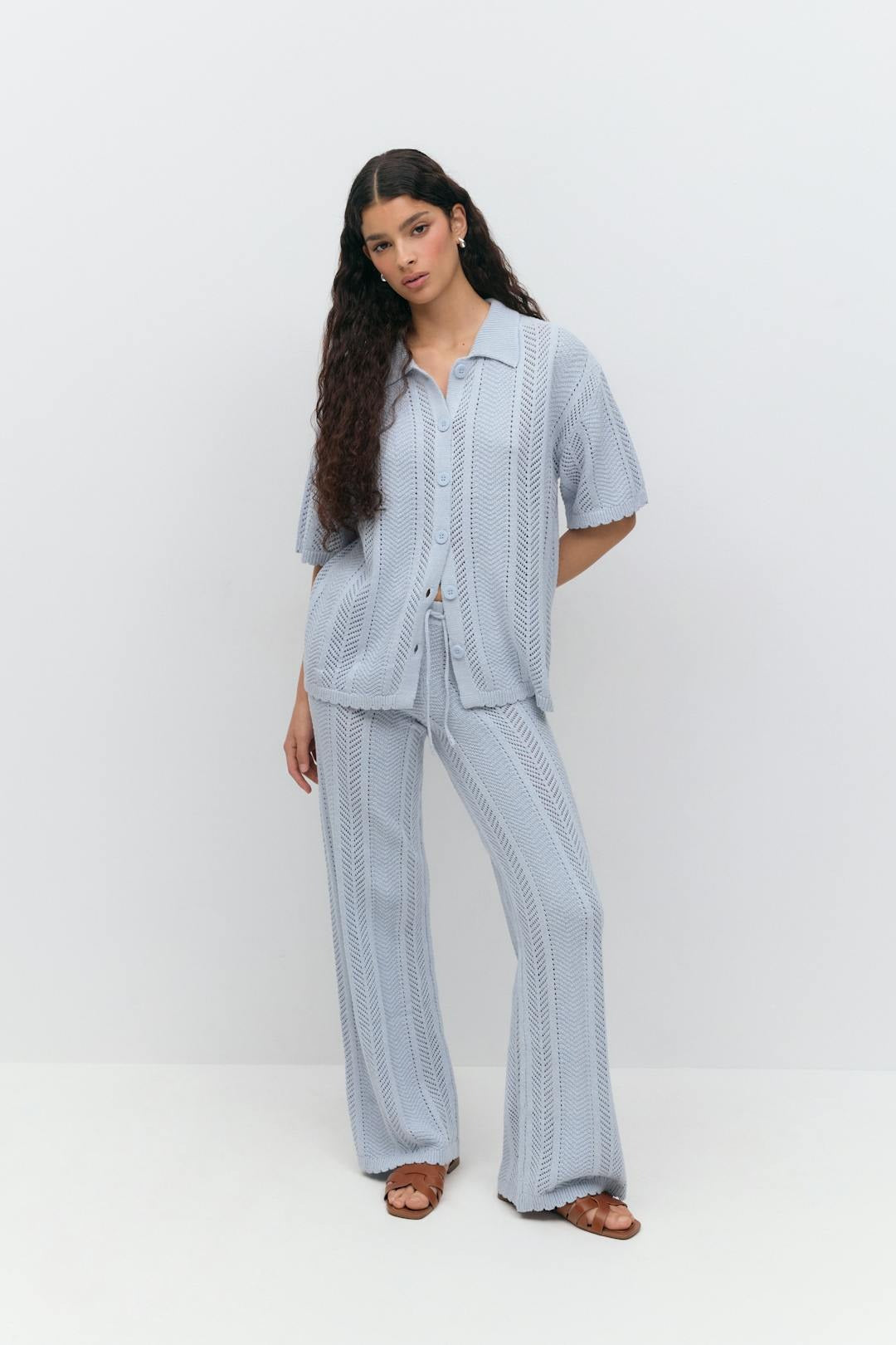 Ensemble à rayures au crochet