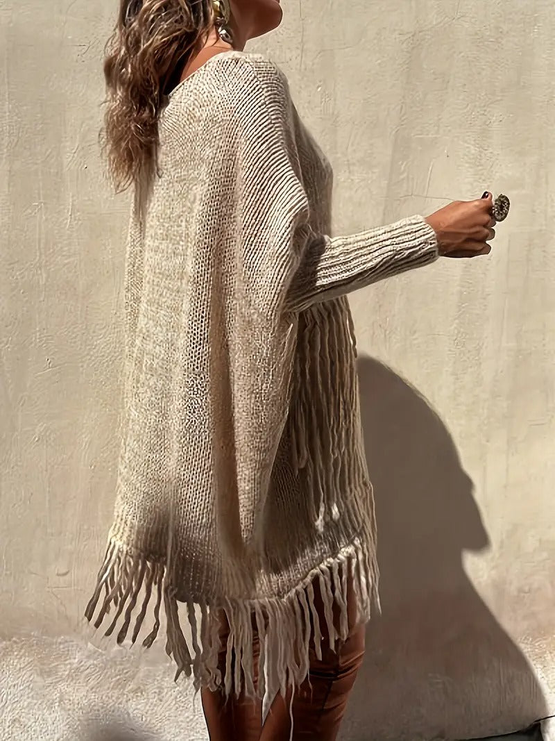 Robe pull à franges boho vintage