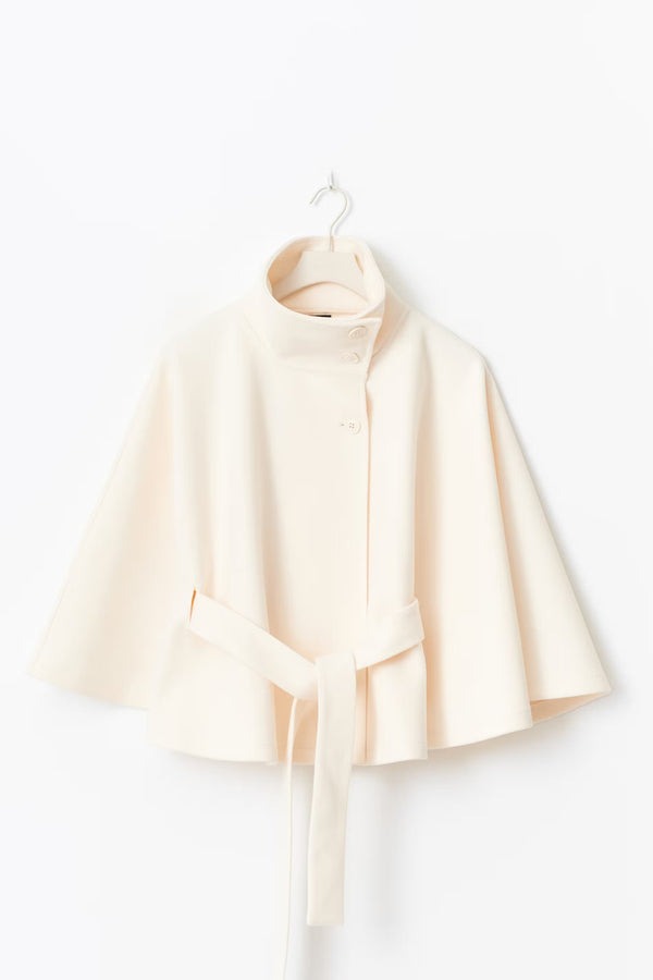 Veste cape à ceinture