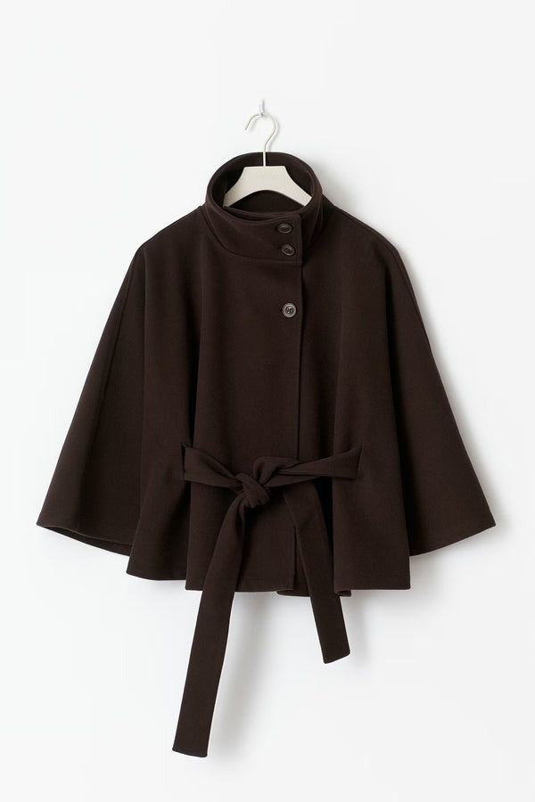 Veste cape à ceinture