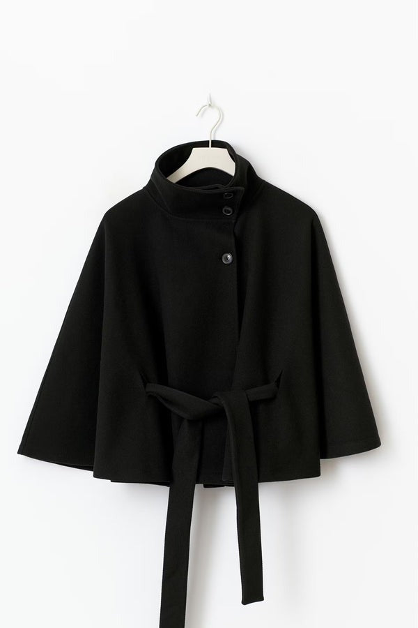 Veste cape à ceinture
