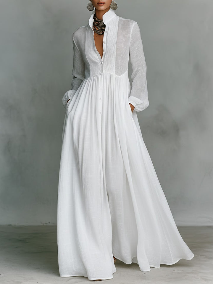 Robe maxi en coton et lin