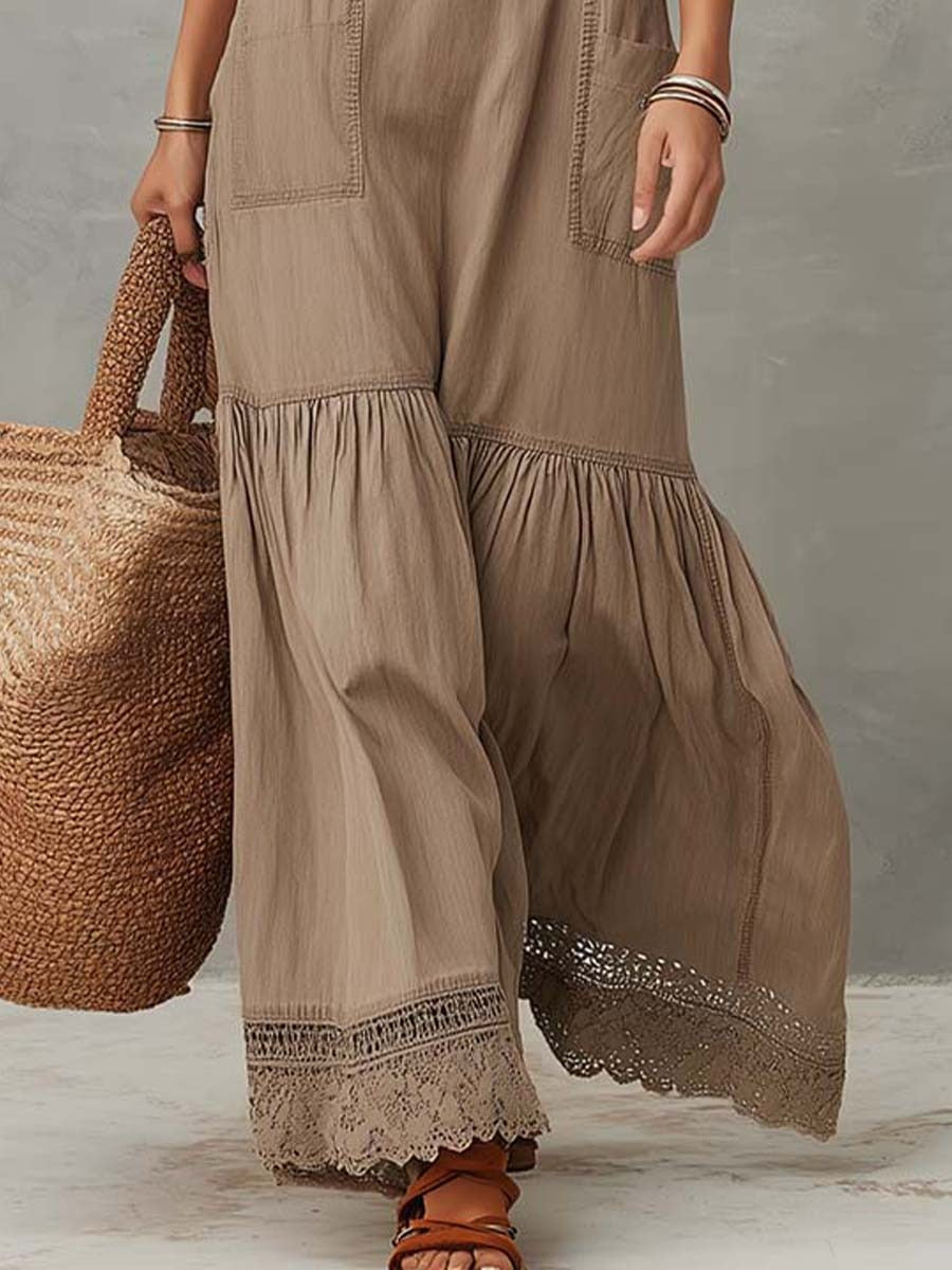 Robe classique en pur coton kaki