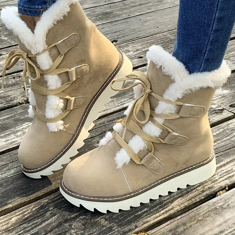Bottes mi-mollet à talon épais pour femmes