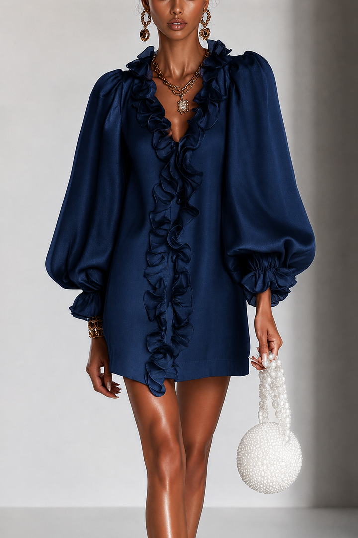 Antoinette | Mini Vestido con Mangas Volantes