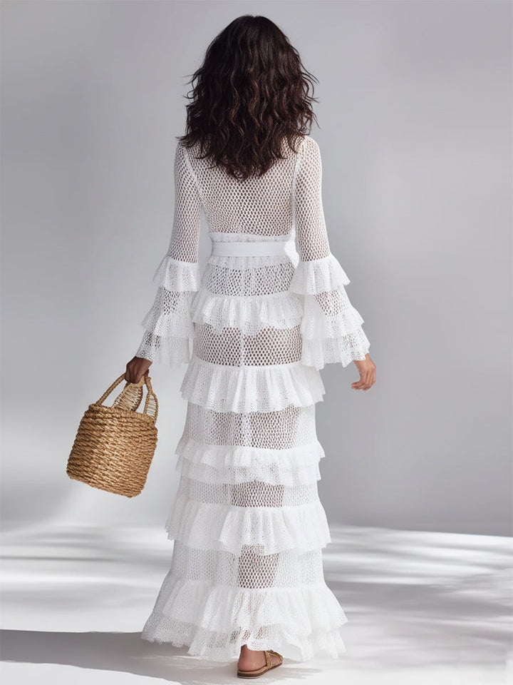 Robe en crochet blanc style bohème chic