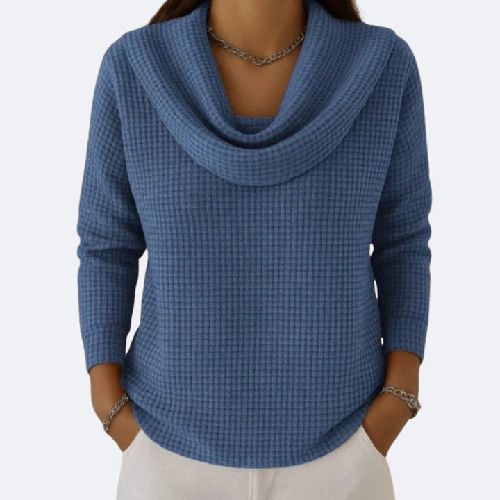 LIVIA - Pull Col Doux Thermique Effet Waffle