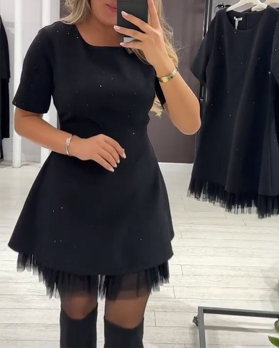 Robe élégante en maille scintillante