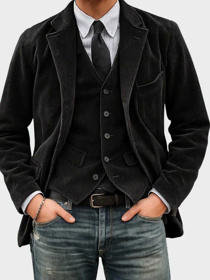 Costume 2 pièces : Blazer et gilet en velours