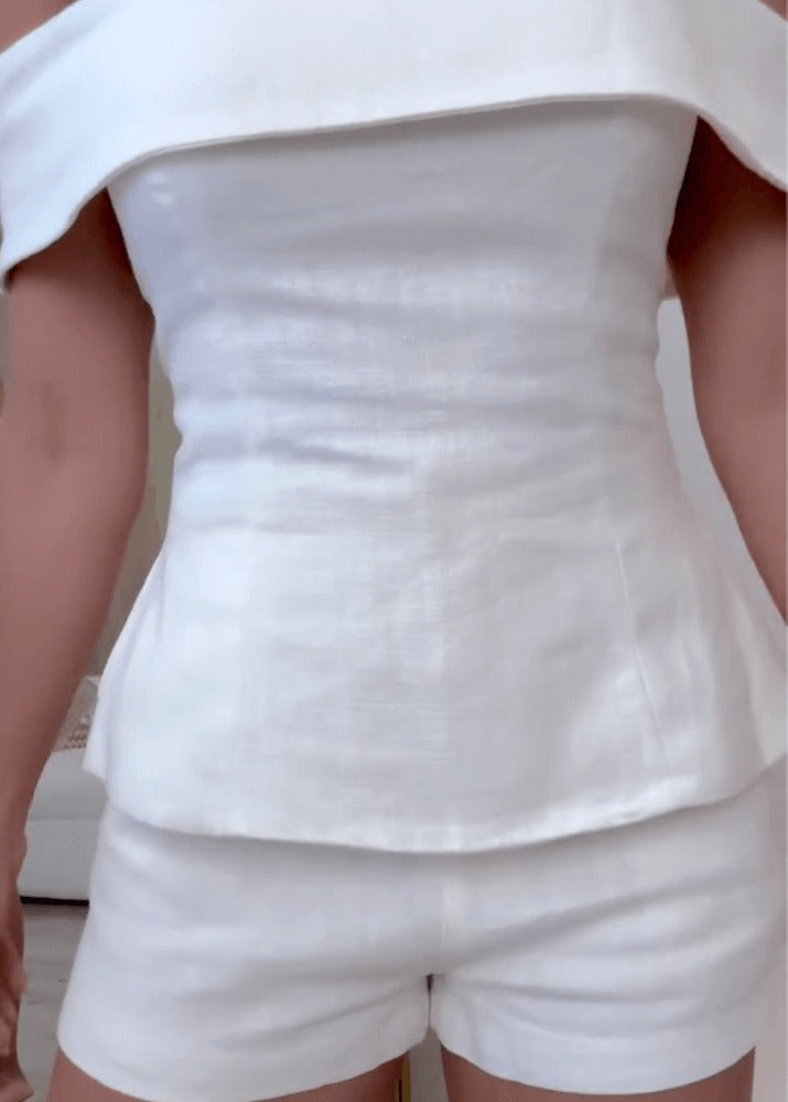 Ensemble deux pièces en coton et lin