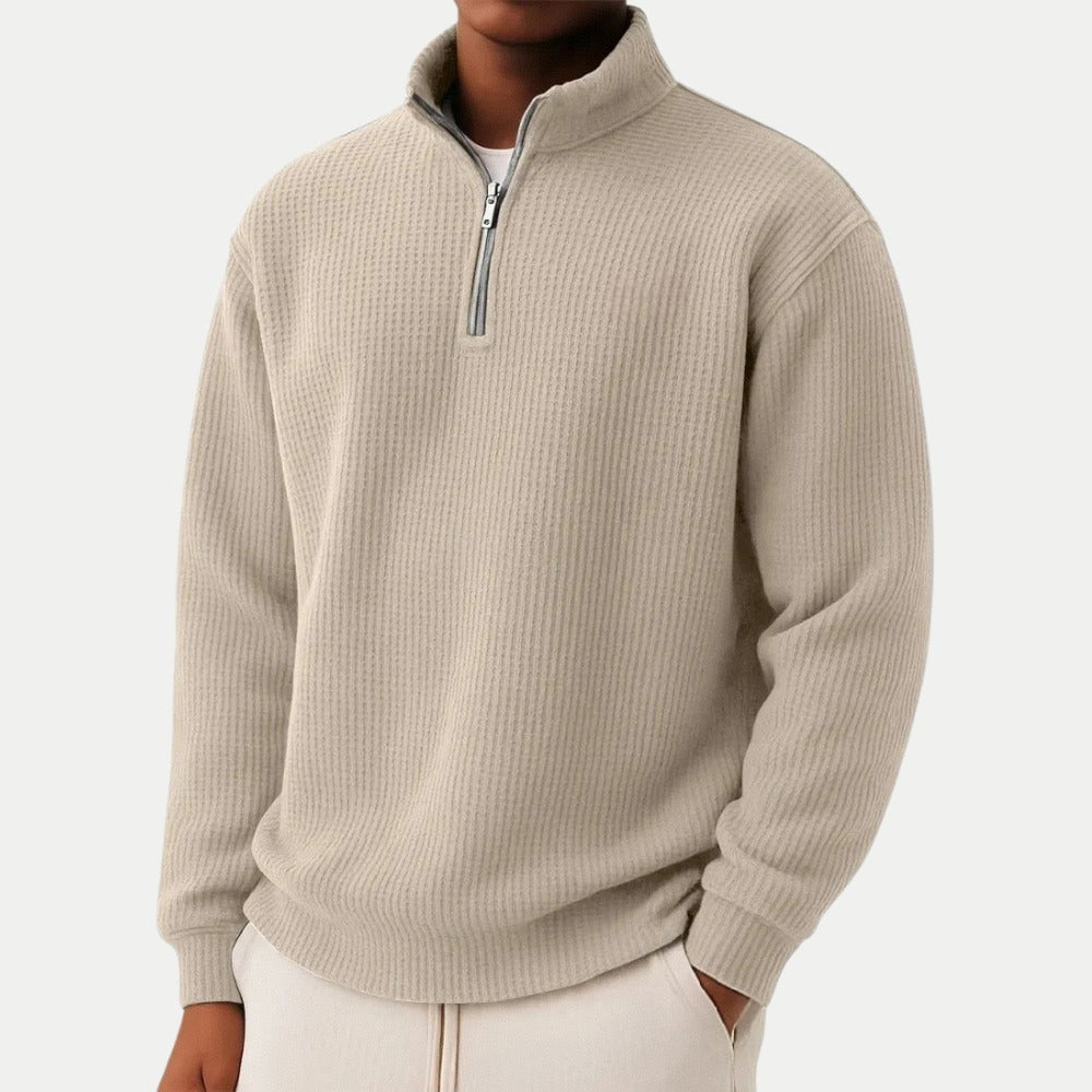 Essentialer Strickpullover mit Viertel-Reißverschluss