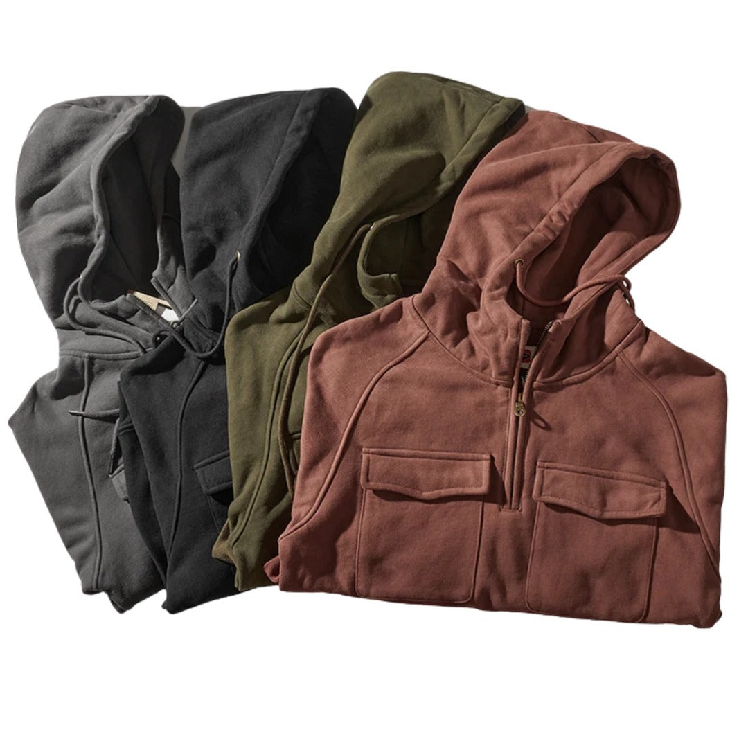Sweat à capuche à quart de zip