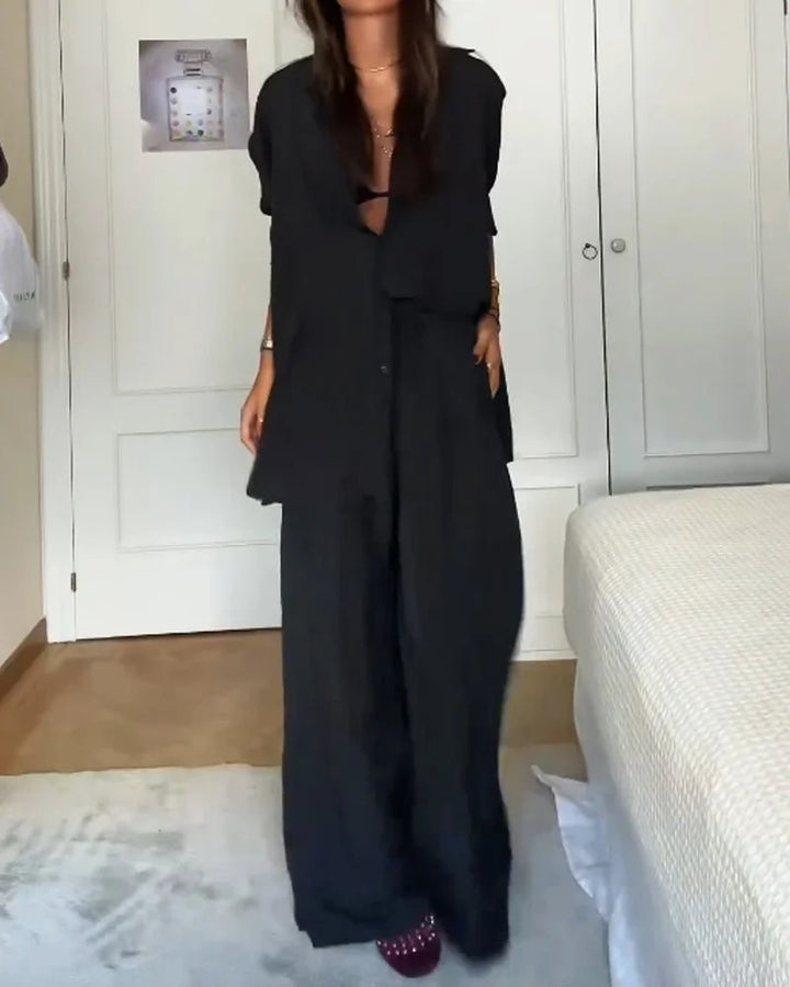 Ensemble deux pièces chemise et pantalon confortables