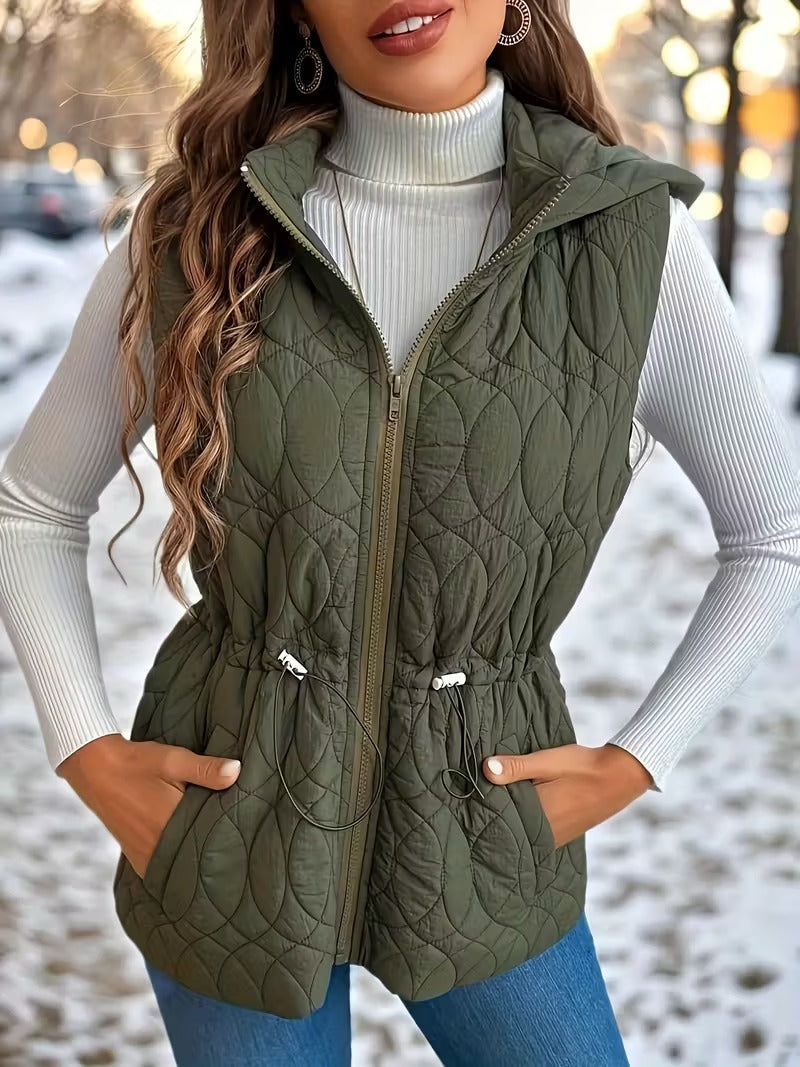 Gilet à capuche zippé d'hiver