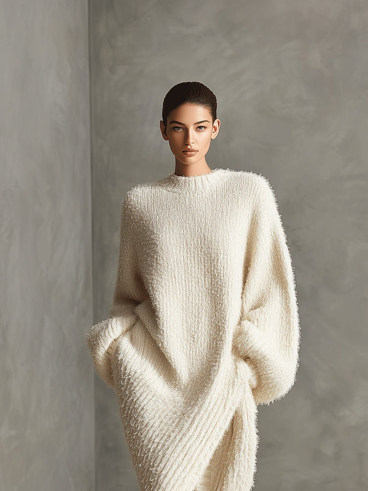Robe fendue en tricot