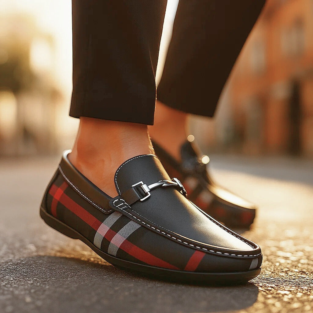 MOCASSINS À CARREAUX