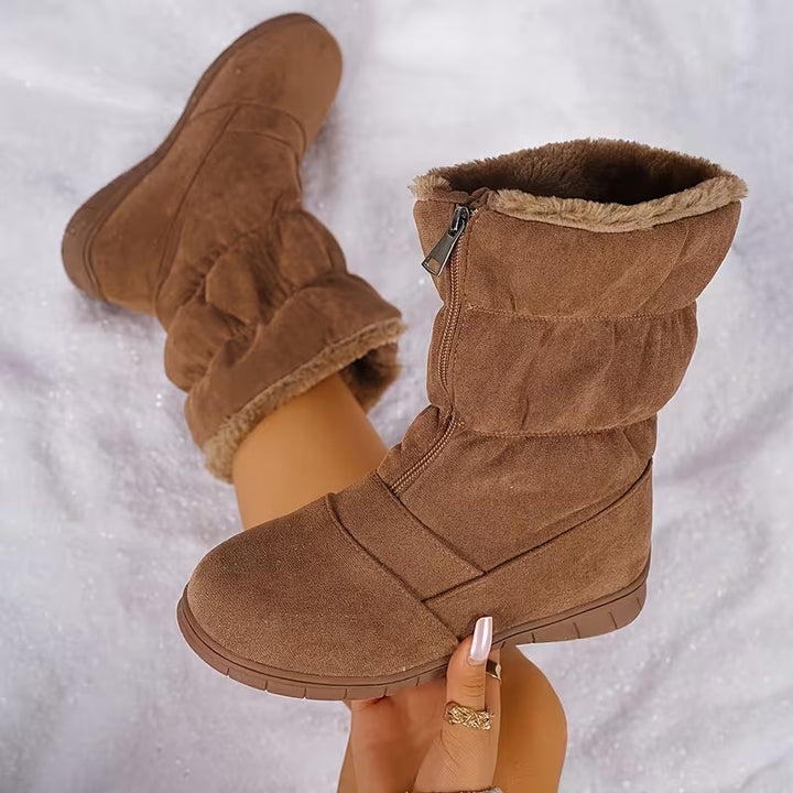 Bottes d'hiver doublées de polaire résistantes au froid