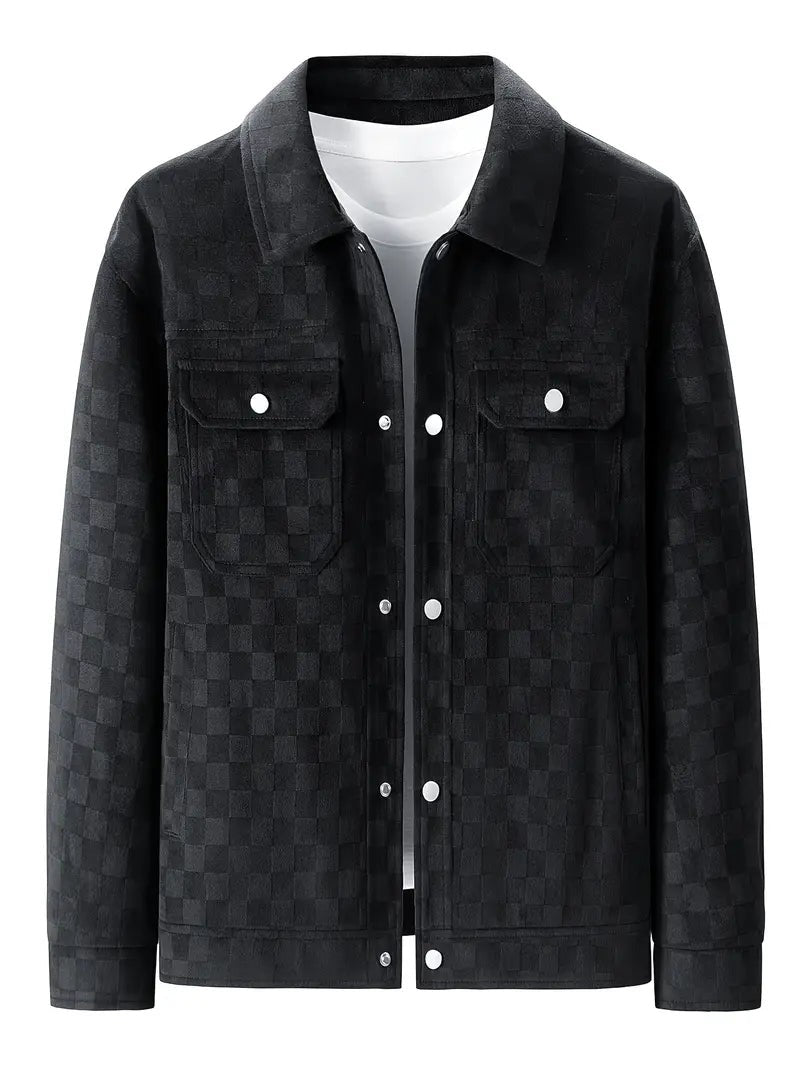 Veste en daim à carreaux