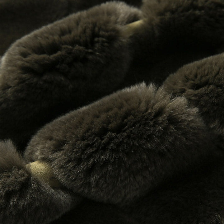 Manteau bomber kaki en fausse fourrure