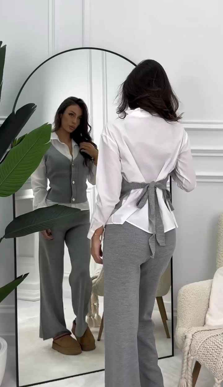Ensemble pull & chemise à nouer