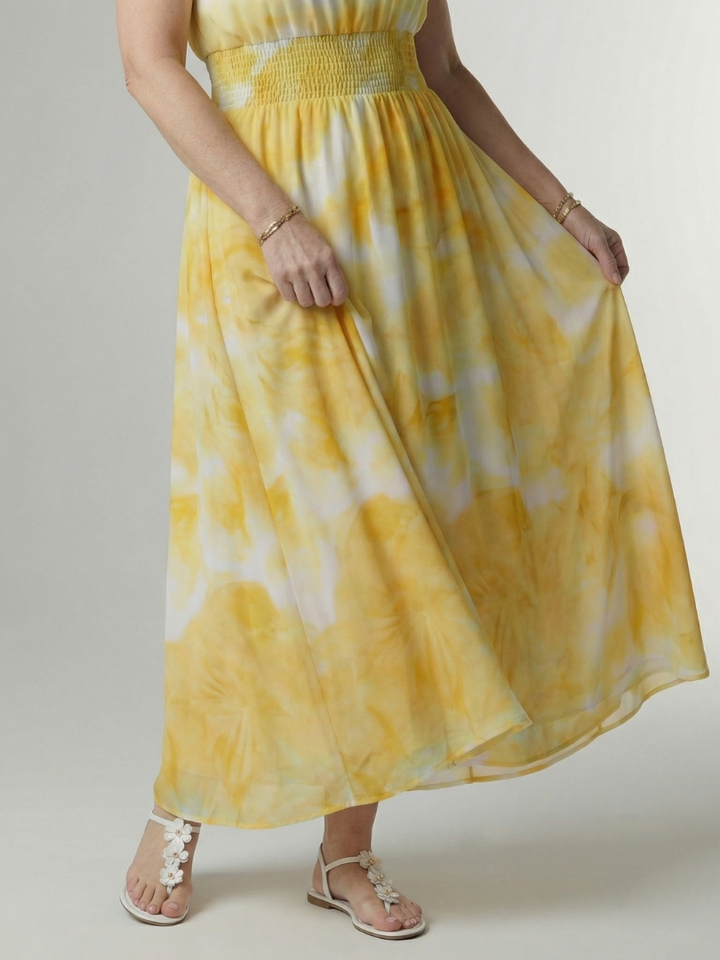 Concetta | Midi Dress with American Collar and Ruching