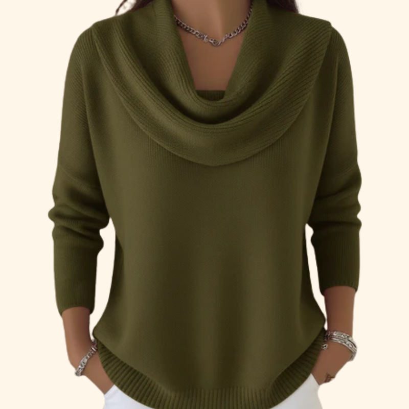 GRACEFUL COLLARED SWEATER FOR WOMEN