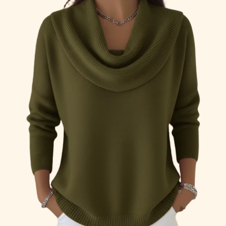 GRACEFUL COLLARED SWEATER FOR WOMEN