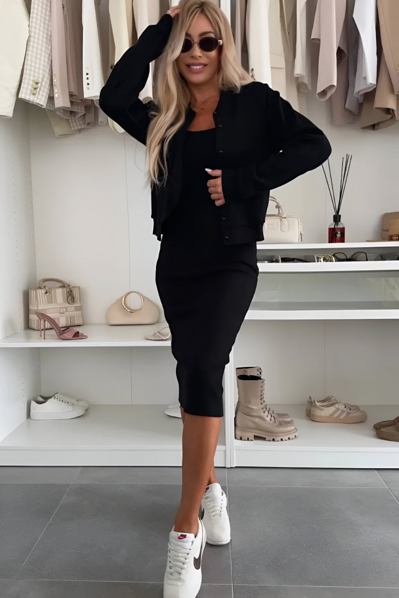 Robe midi et cardigan confortables
