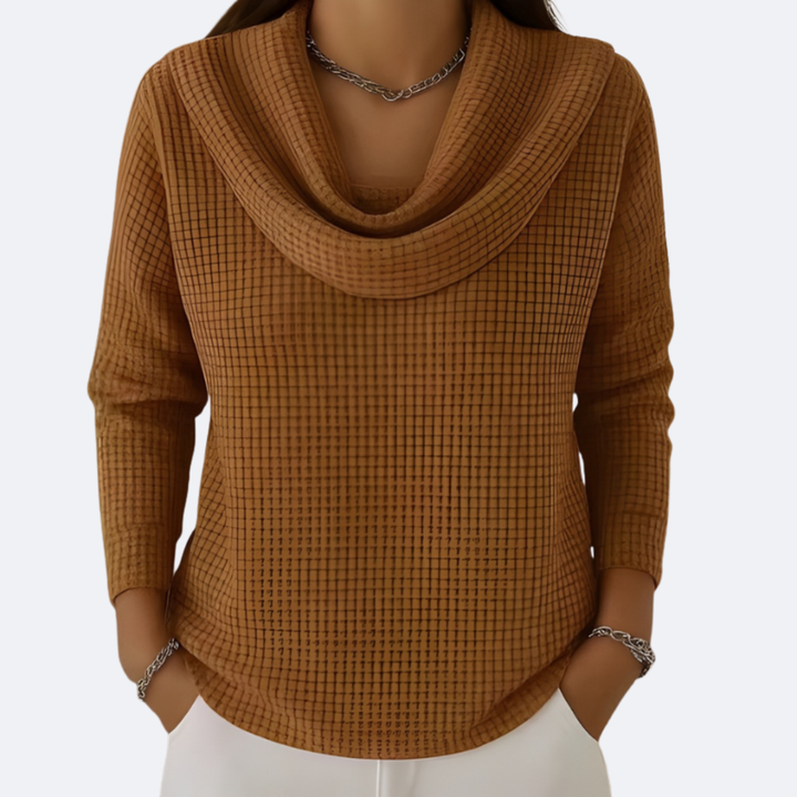 LIVIA - Pull Col Doux Thermique Effet Waffle
