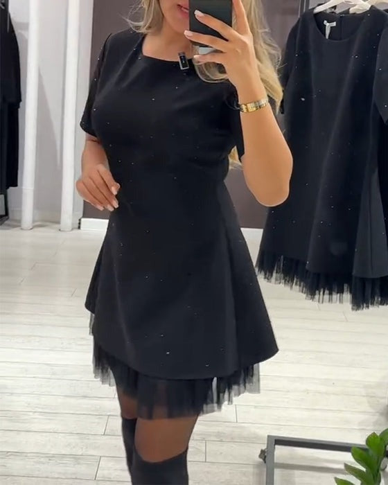 Robe élégante en maille scintillante