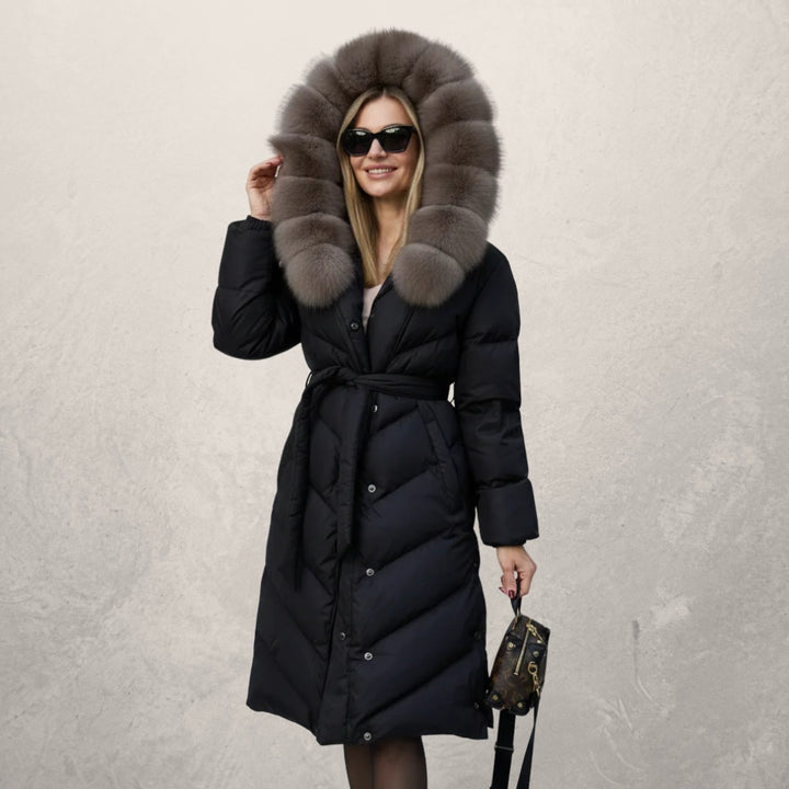 Manteau élégante et décontractée à col en fausse fourrure