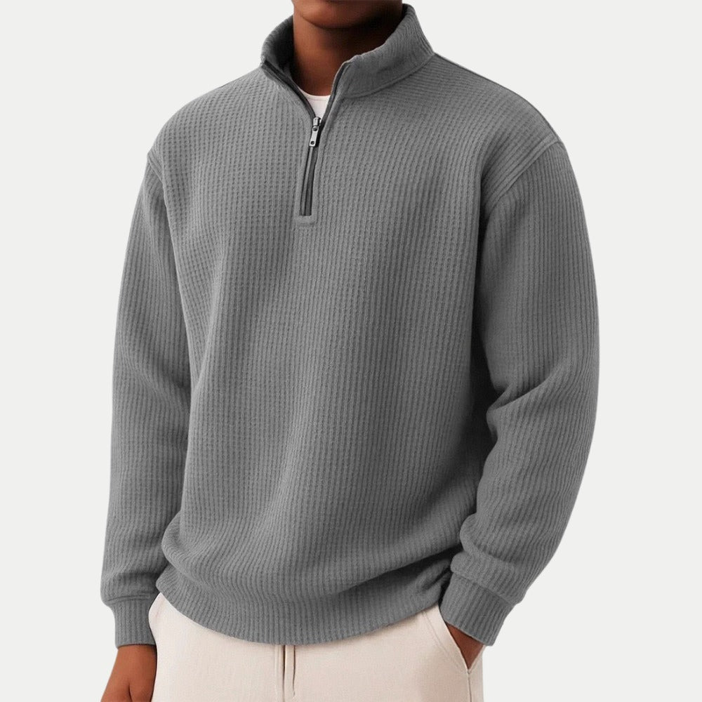 Essentialer Strickpullover mit Viertel-Reißverschluss