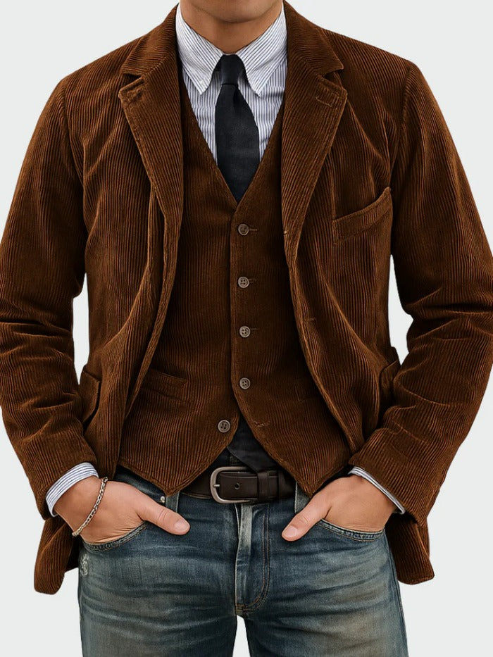 Costume 2 pièces : Blazer et gilet en velours