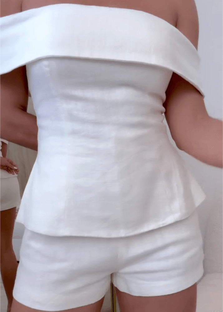 Ensemble deux pièces en coton et lin