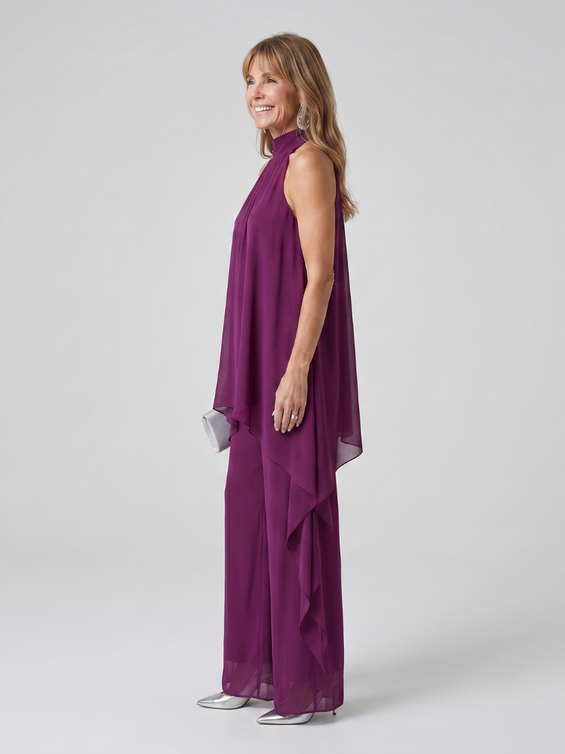 Lucia | Asymmetrical Tunic Set with Halter Neck