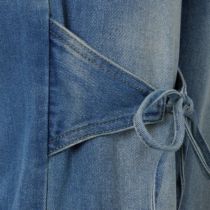 Jean utilitaire en denim avec nœud
