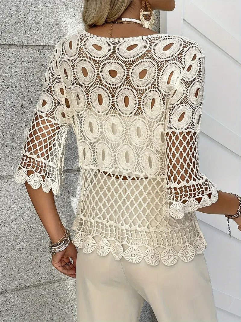 Haut au crochet ajouré style bohémien