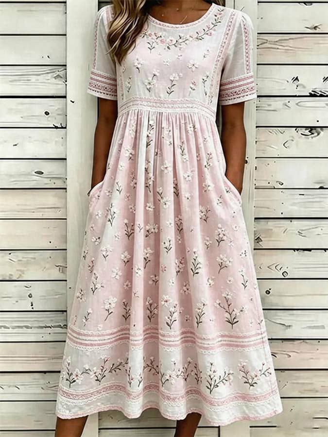 Vestido corto de flores para mujer