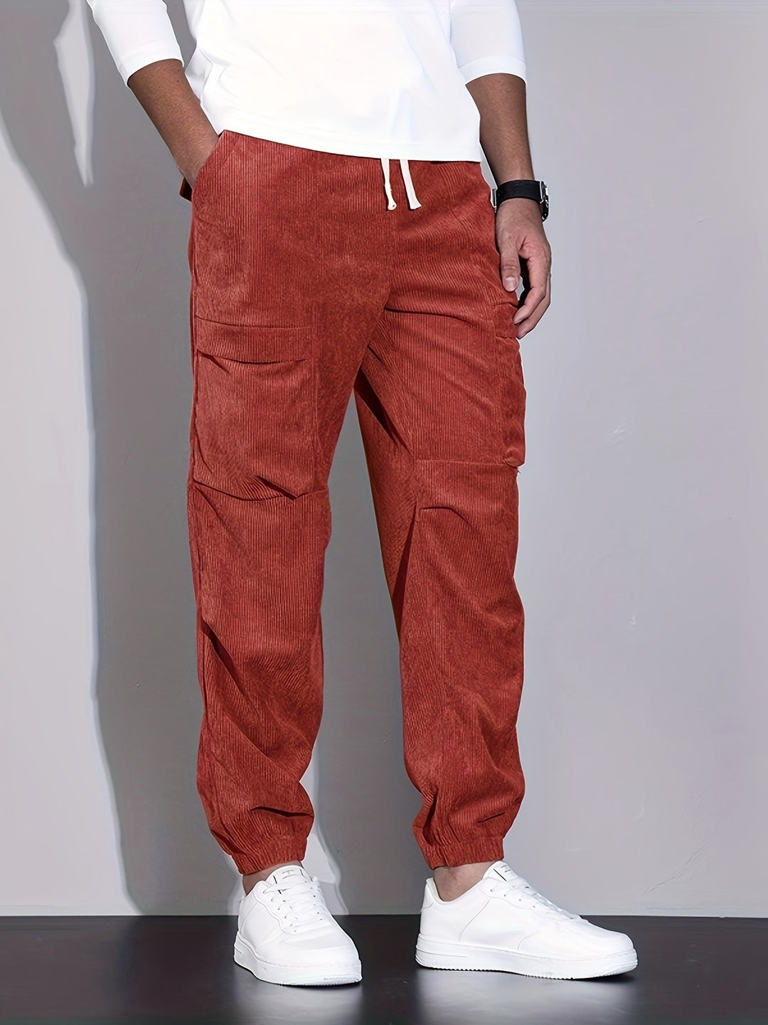 Pantalon cargo en velours côtelé