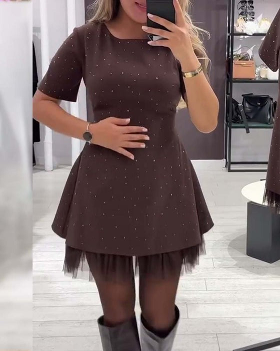 Robe élégante en maille scintillante
