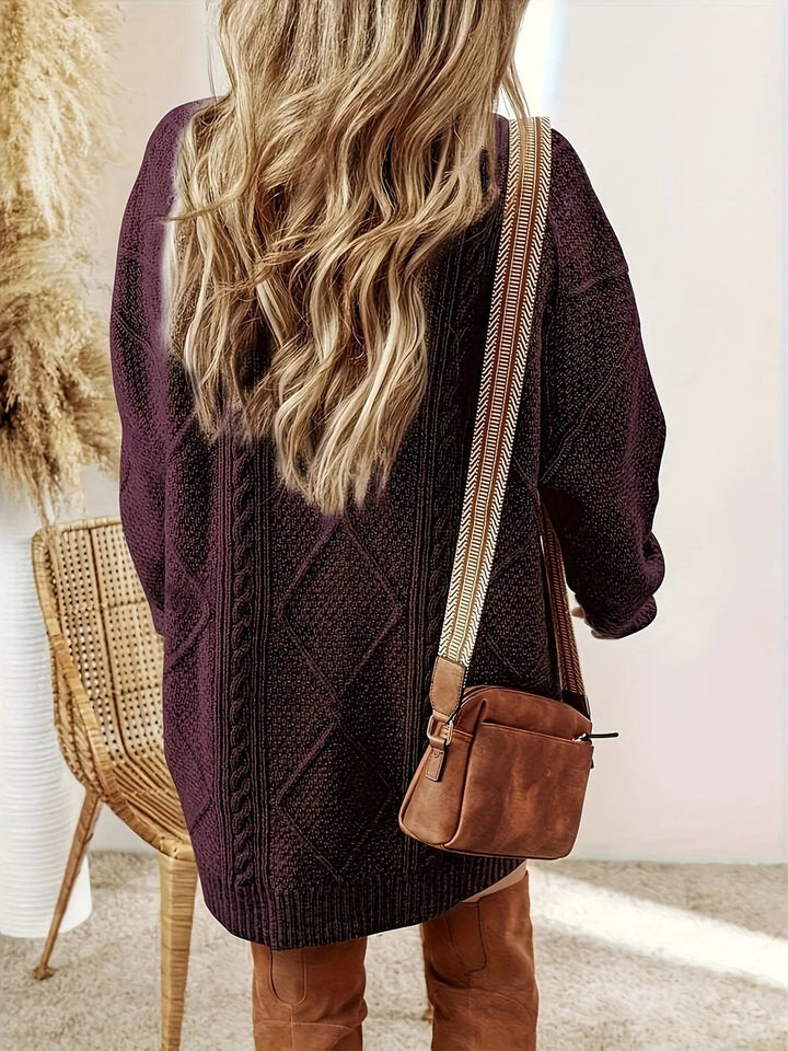 Robe pull en maille torsadée