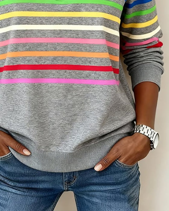 Pull à demi-zip et rayures