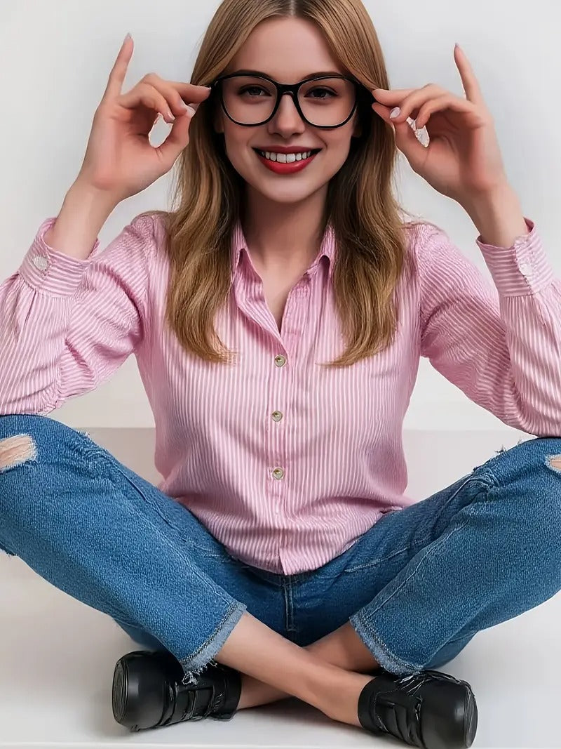 Chemise Élégante à Rayures pour Femme