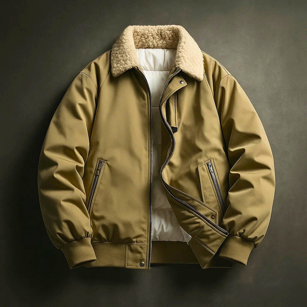 Veste bomber avec col en laine