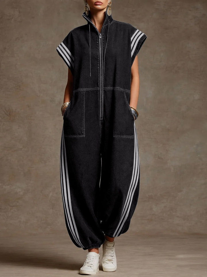 Combinaisons en denim à fermeture éclair