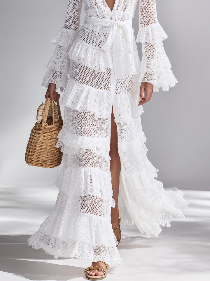 Robe en crochet blanc style bohème chic