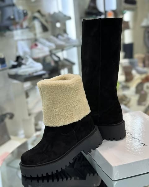 Bottes femme en cuir suédé