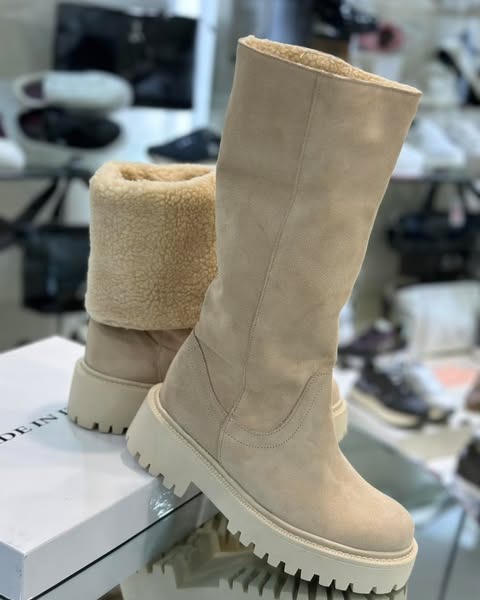 Bottes femme en cuir suédé